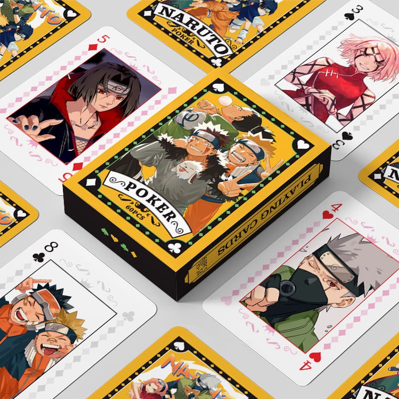 Board Game Naruto - Yeni karikatür kaplamalı kağıt oyun kartları