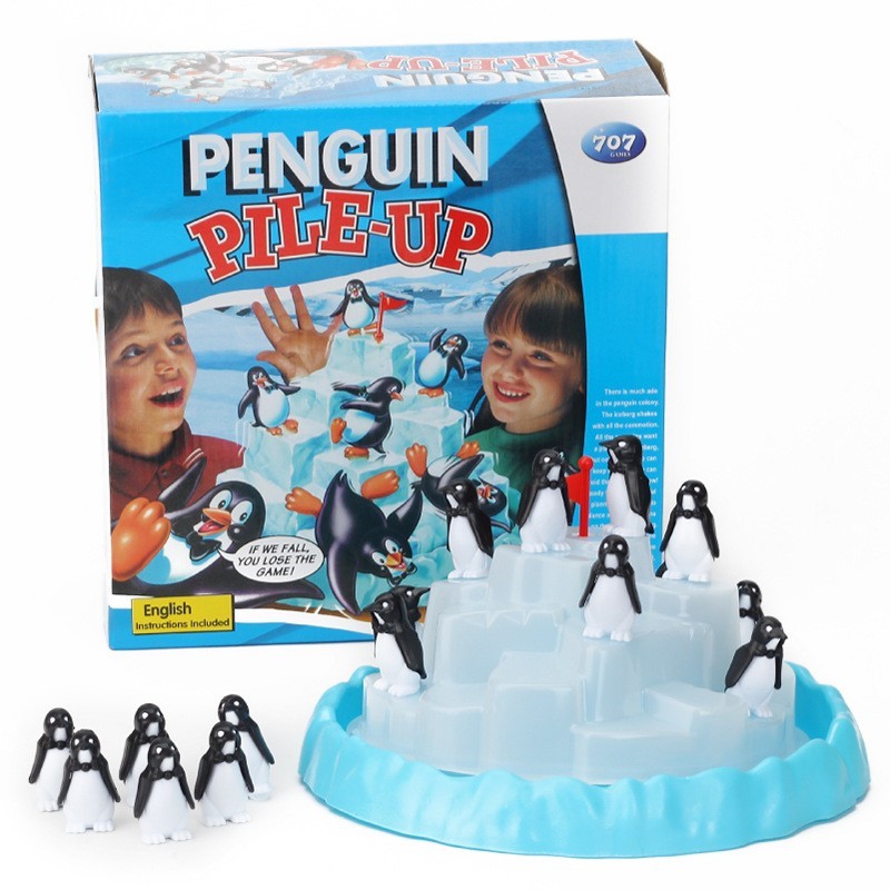 Board Game Jenga - Buzdağı Yığılmış Penguen Dengeli Oyuncaklar Tahta