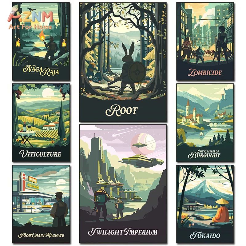 Board Game Print - AZNM Retro Masa Oyunu Sanat Tuval