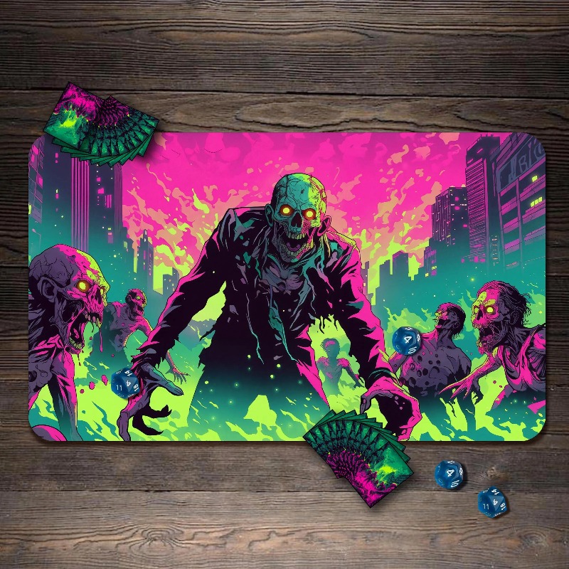 Board Game Zombies - Neon Zombi Kıyamet Şehri Oyun Matı