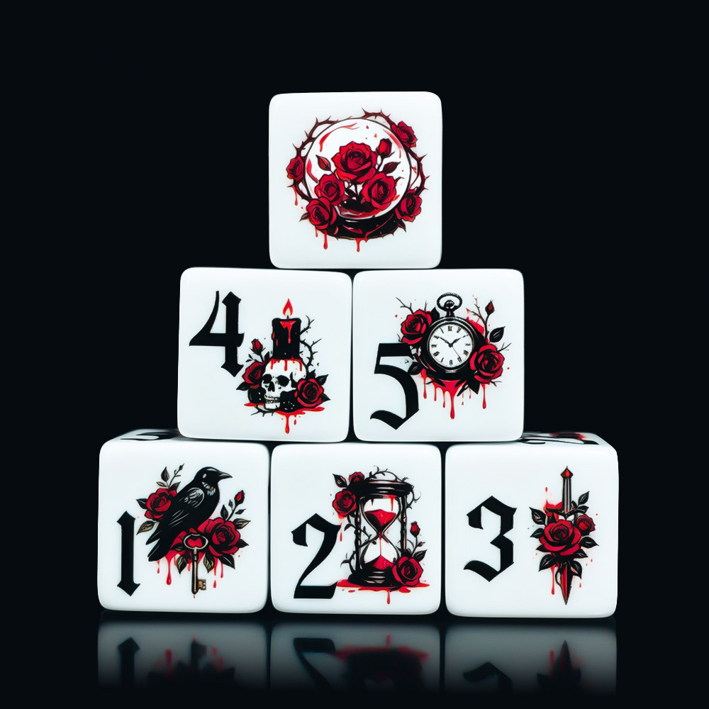 12 Adet Gotik Gül 16MM Baskılı - Board Game Print incelemesi ve fiyatı