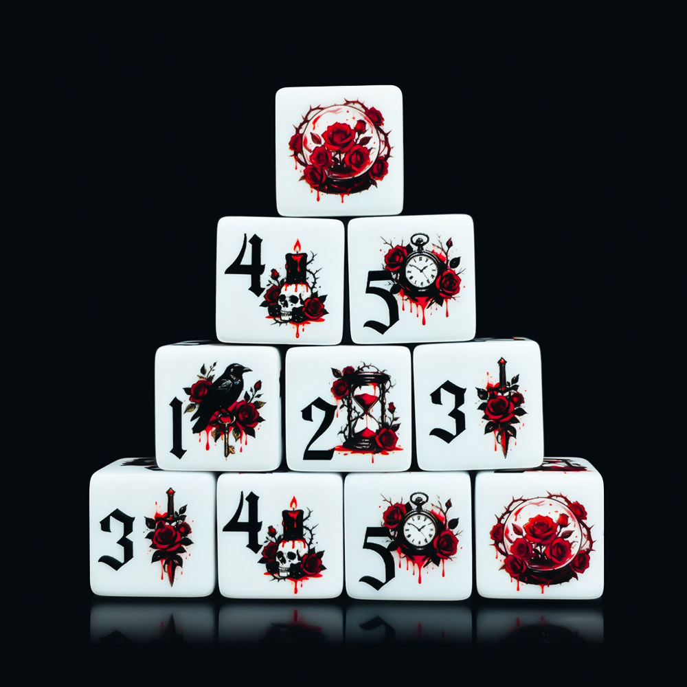 12 Adet Gotik Gül 16MM Baskılı - Board Game Print incelemesi ve fiyatı