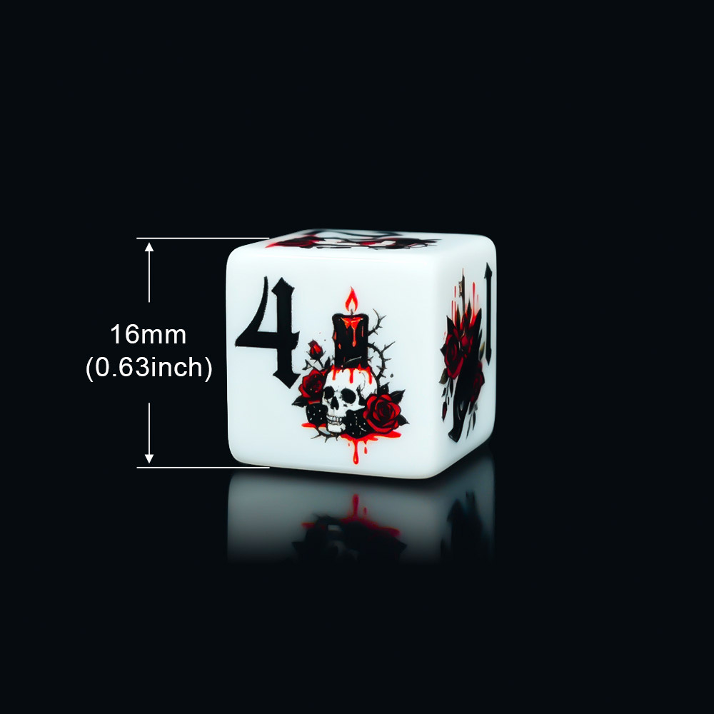 12 Adet Gotik Gül 16MM Baskılı - Board Game Print incelemesi ve fiyatı