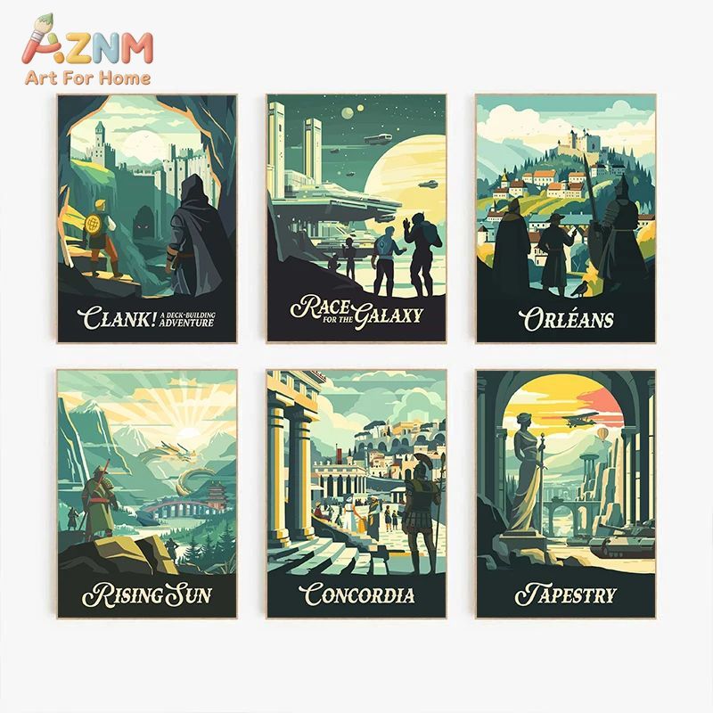 AZNM Retro Masa Oyunu Sanat Tu - Board Game Print incelemesi ve fiyatı