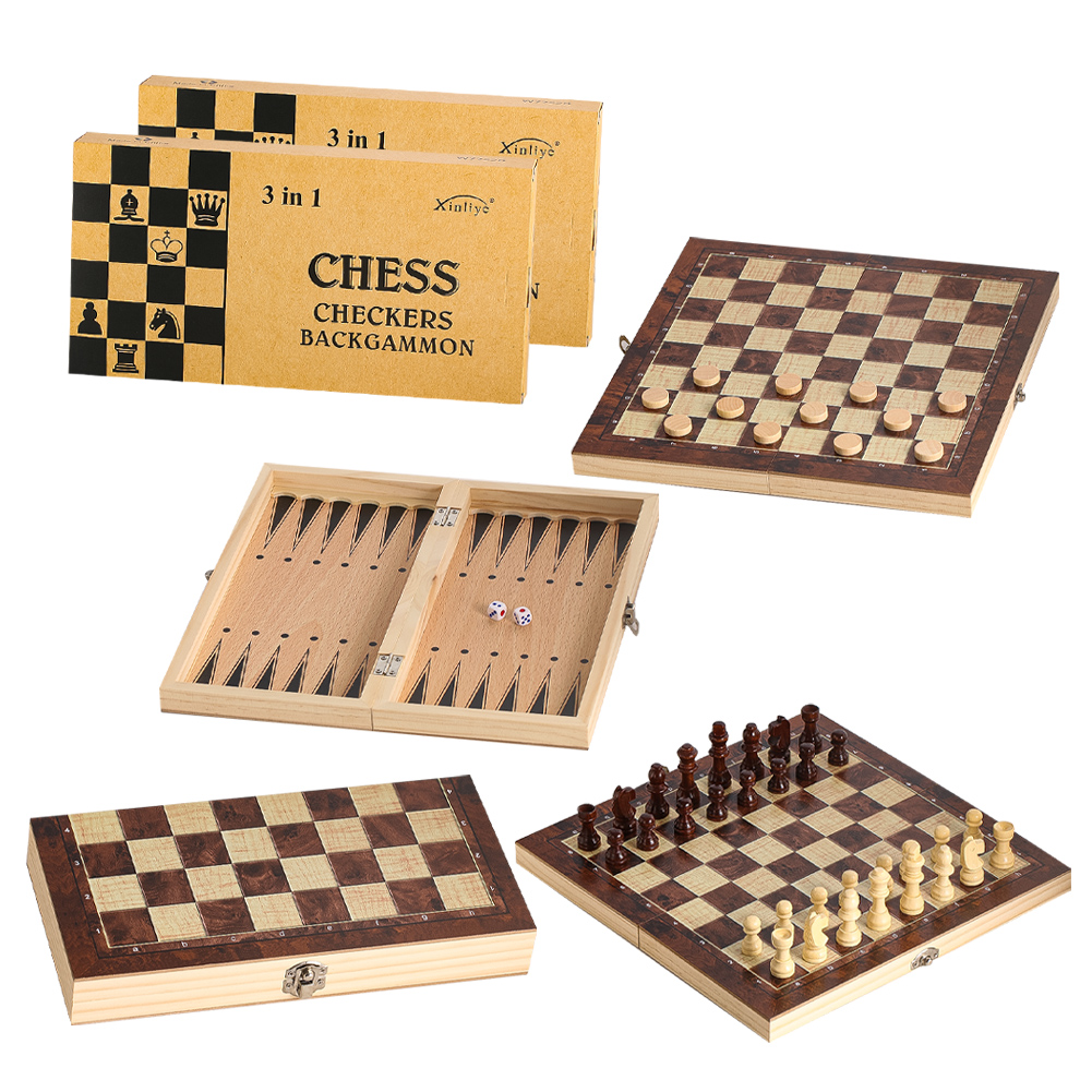 Ahşap 3'ü 1 Arada Dama, Tavla  - Chess Set Wooden incelemesi ve fiyatı